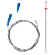 wodemeilon Abflussreiniger 2er Set: 3m & 0.6m Rohrreinigungsspirale für Küche &
