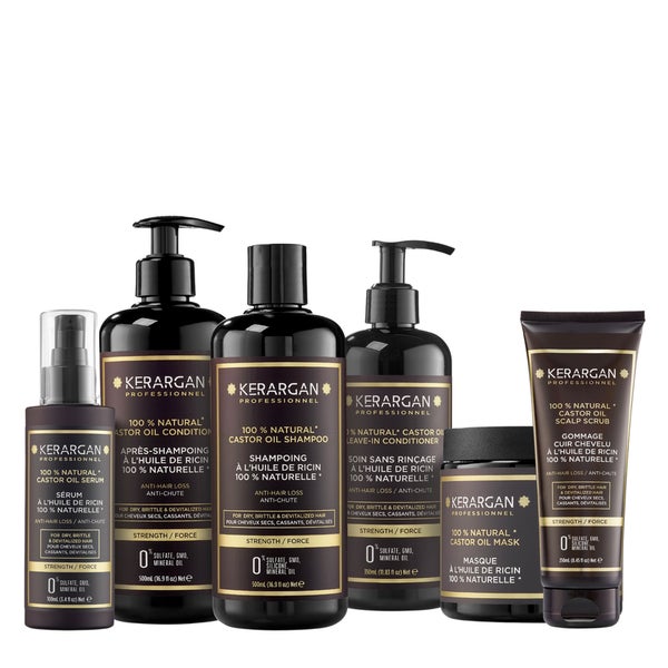 Kerargan - Komplett-Kit Anti-Haarausfall mit Rizinusöl 2200 ml