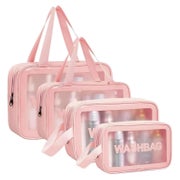 Transparente PVC Kosmetiktasche Set 5-teilig Rosa Aucuu 1 St