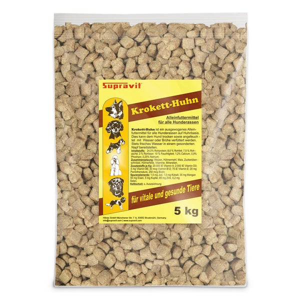 Supravit Hundefutter trocken | Huhn mit Mais | schmackhaft und gut verträglich 5 kg