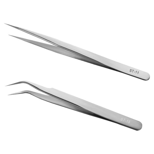 Präzisionspinzette Edelstahl Ergonomisch 2er Set Spannung Co 1 St