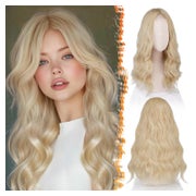 46cm Gewellte Blond Perücke Mittellang lockig Synthetisch Hi 1 St