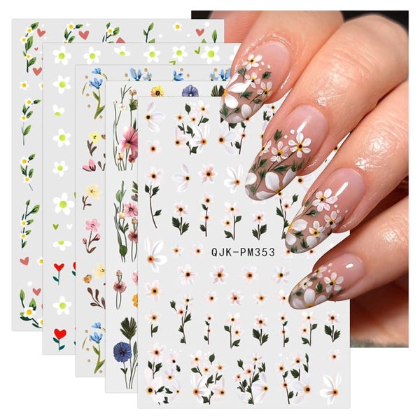 Nagelsticker 9 Blatt selbstklebend bunte Blumen Nageldesign 1 St