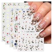 Nagelsticker 9 Blatt selbstklebend bunte Blumen Nageldesign 1 St