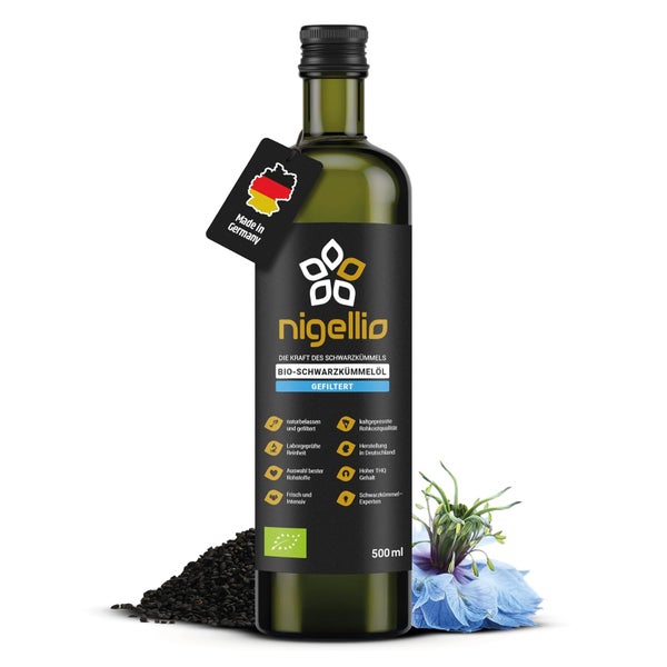 Nigellio Bio-Schwarzkümmelöl kaltgepresst & gefiltert 500 ml