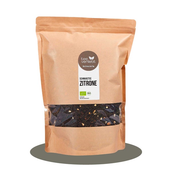 teeverliebt - Schwarztee Zitrone loser Schwarztee Großpackung I Klassisch mit frischer Zitronennote | 1kg 1000 g