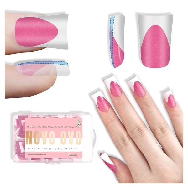 Acrylnägel Press On Gel Short Duck Nails White French Tip Ro 1 St
