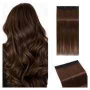 MY-LADY Clip In Echthaar Extension 55cm, 55g, Schokoladenbraun - 100% Remy