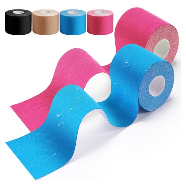HONYAO Kinesiotape 2 Rollen (5m x 5cm) - Blau & Rosa, Physiotape für Sport