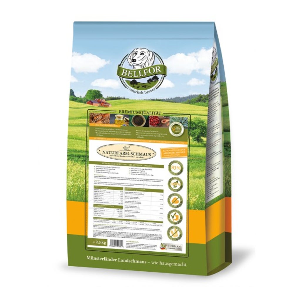 Bellfor Trockenfutter mit Insekten Naturfarm-Schmaus 2,5 kg 2500 g