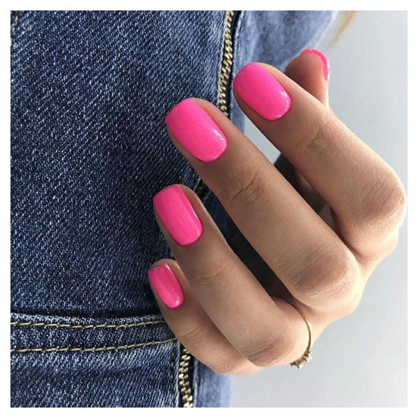 Künstliche Nägel Press On Kurz Eckig Neonpink Set 24 Heiß Ro 1 St