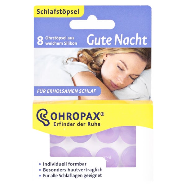 Ohropax Gute Nacht Silikon Ohrstöpsel 8 St
