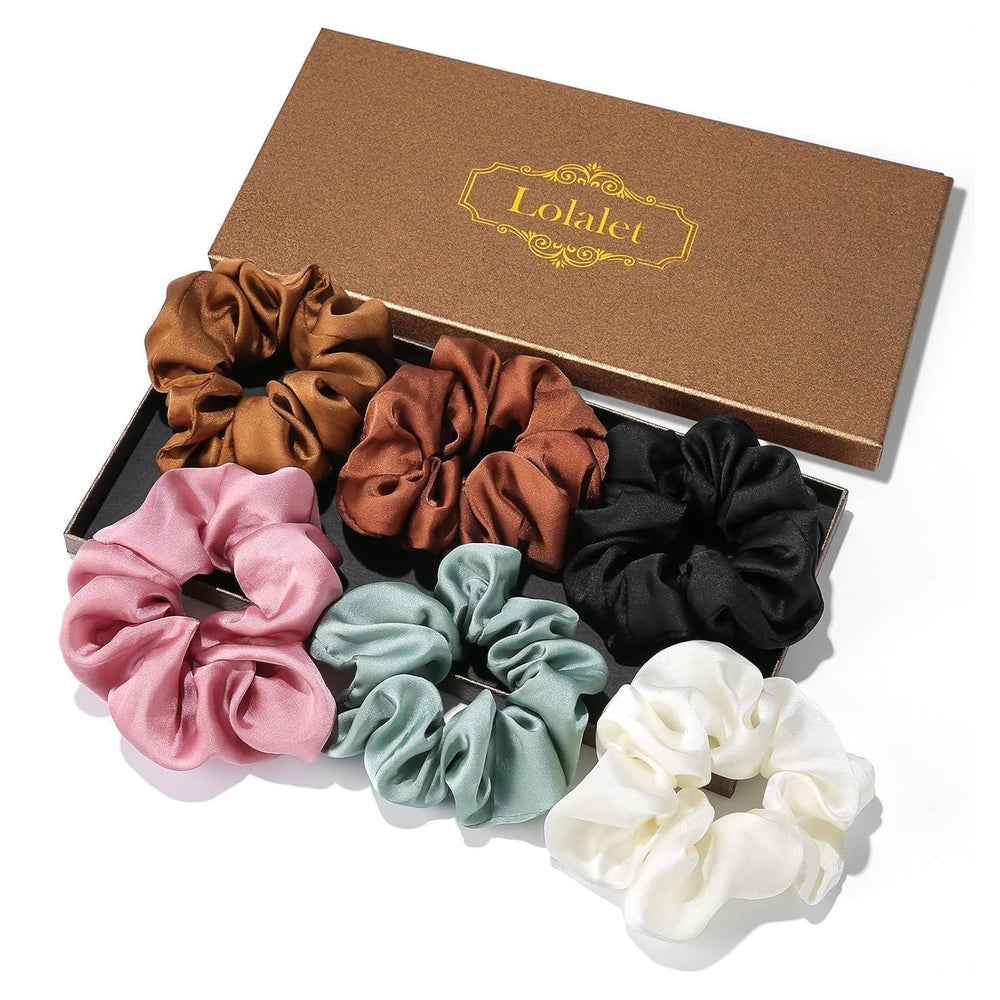 (6 Stück) Seide Haargummis Satin Scrunchies Damen Mädchen 6 1 St