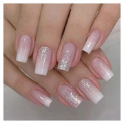 Falsche Nägel 24er Rosa Ombre Koffin Gradient Glitter 1 ml ( 1 St