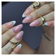 Künstlicher Nagel Press on Kurz Almond Nude French Chrome St 1 St