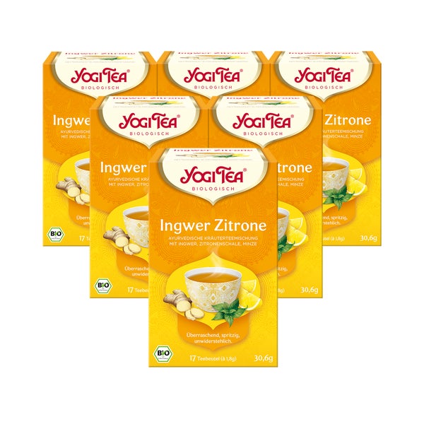 Yogi Tea - Ingwer Zitrone Bio Gewürztee | 6 x 30,6g 6x17 St