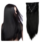 Clip In Extensions 8teilig 18Clips Voller Kopf 66 cm Dunkles 1 St
