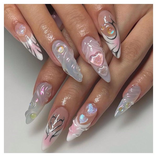 Klebenägel Fullcover PressOn Fingernägel 24 Stück Frauen M 2 1 St