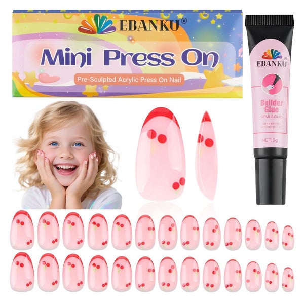 Falsche Nägel Kinder Mädchen 26 Stück Presse Kit Birnen 1 St