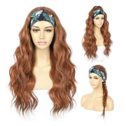 Perücke Stirnband Kupferrot Wellig Glueless Damen Ginger 1 St