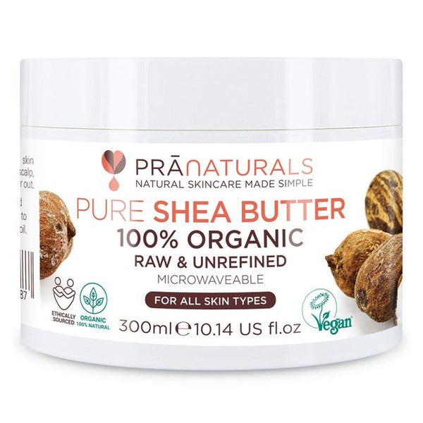 PraNaturals 100% Bio Sheabutter 300ml, Rohes, unraffiniertes Extra Virgin A-Grade African 300 ml