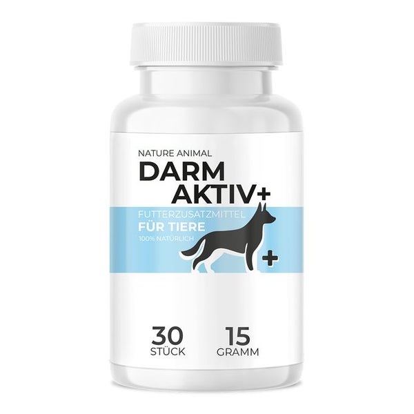 Nature Animal® Darm Aktiv + | Futterzusatzmittel für Hunde bei Magen & Darm Beschwerden 30 St