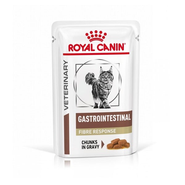 ROYAL CANIN Veterinary cat Gastrointestinal Fibre Response 12x85 g Soßenfutter für Katzen, die an Verstopfung leiden 1,02 kg
