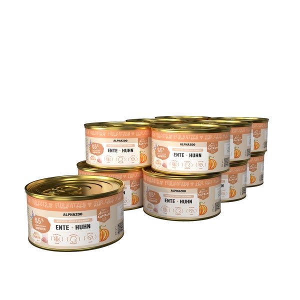 Ente + Huhn Nassfutter für Katze 12er 2400 g