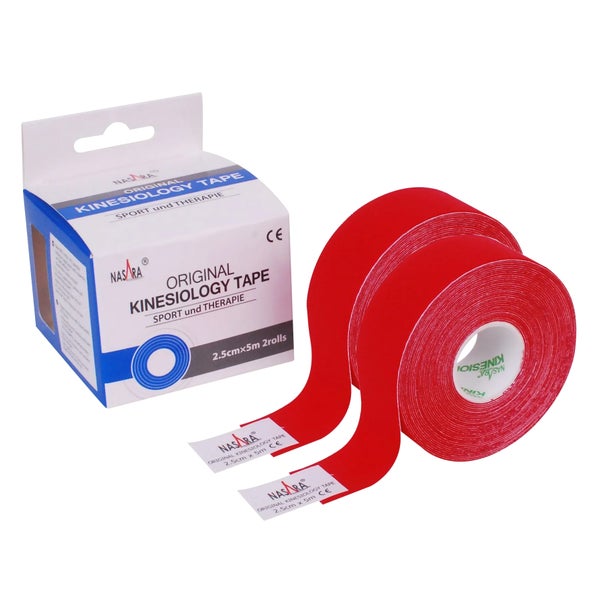 NASARA Kinesio Tape | 2,5cm x 5m (2 Rollen) 2 St