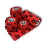 LisaCare Kohäsive Bandagen - 2,5cm-10cm - Pfote Rot 4 St