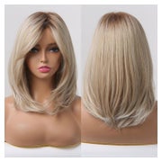 Perücke Frauen geschichtet synthetisch Pony blond hellblond 1 St