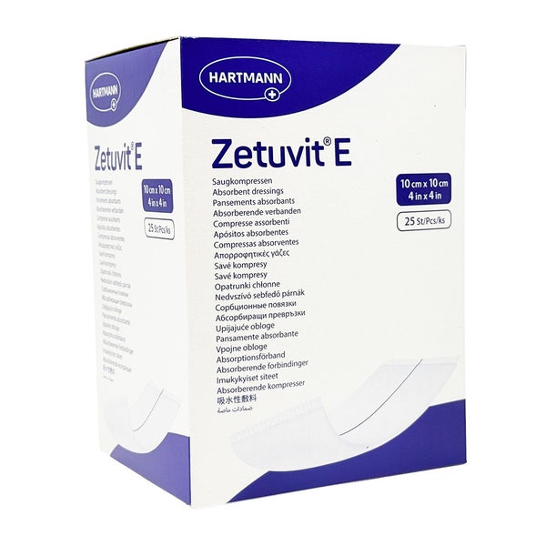 Zetuvit E Saugkompressen Steril 10x10 Cm 25 St
