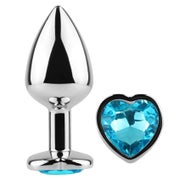Secretplay - Butt Plug Aus Metall, Blaues Herz, Kleine Größe