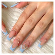 Press On Nägel Coffin French Tips Schwarz Rhinestone 24er Bl 1 St