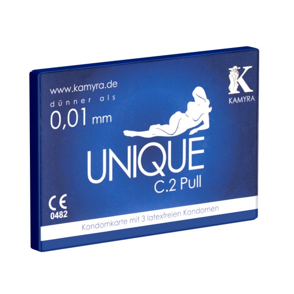 «Unique C.2 Pull» Kondomkarte mit 3 latexfreien Kondomen (3 Kondome) 3 St