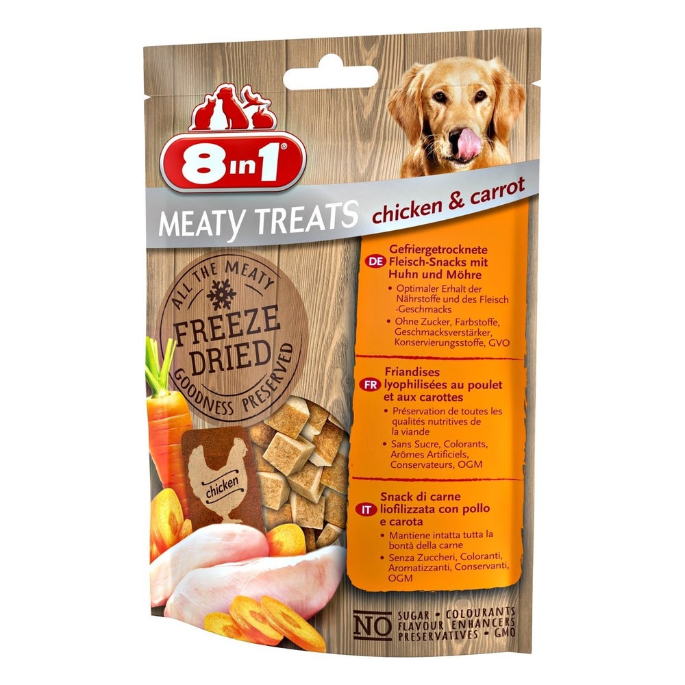 8in1 Meaty Treats Gefriergetrocknete Fleisch-Snacks Huhn & Möhre 0,05 kg