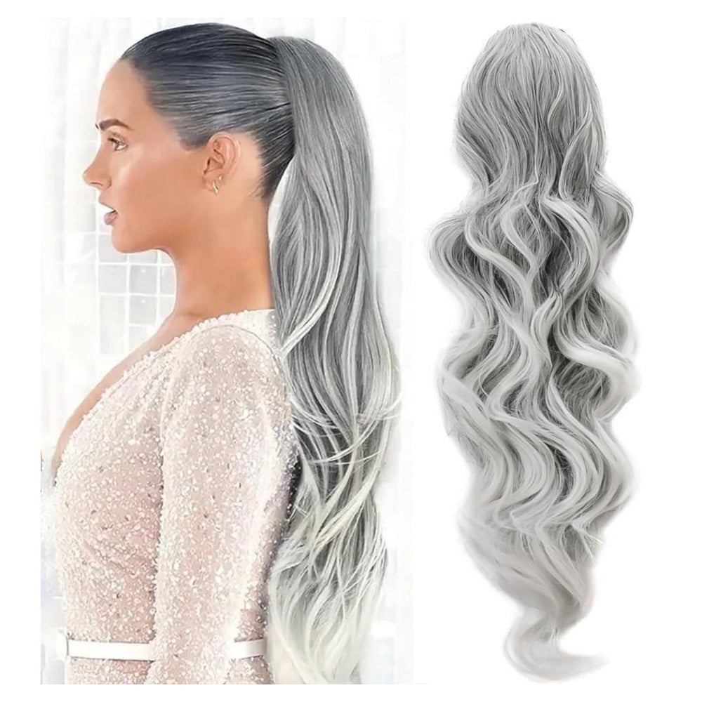 Pferdeschwanz Haarteil Clip Kordelzug Extensions Schwarz Mix 1 St