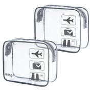 Kulturbeutel Transparent Toilettentasche Damen Grau 2 Packun 1 St