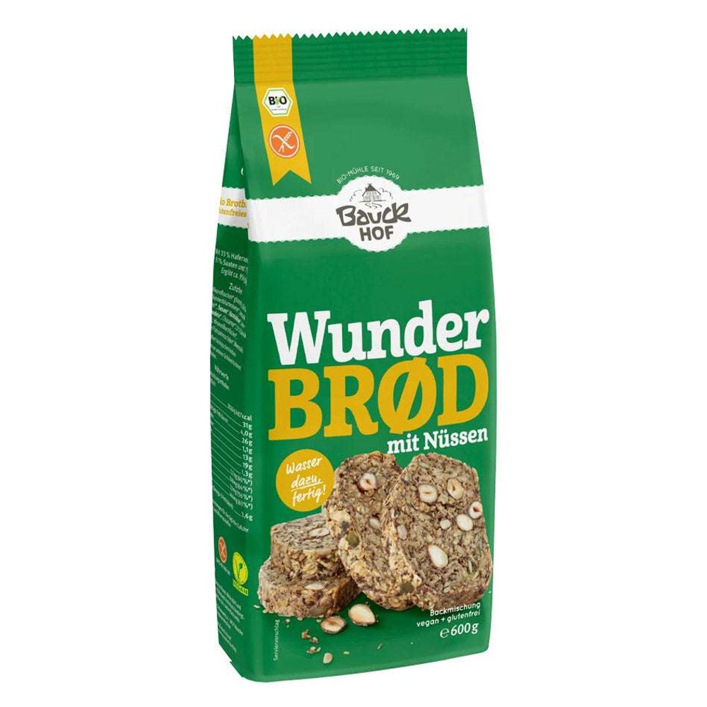 Bauckhof - Wunderbrød mit Nüssen glutenfrei Bio 600 g