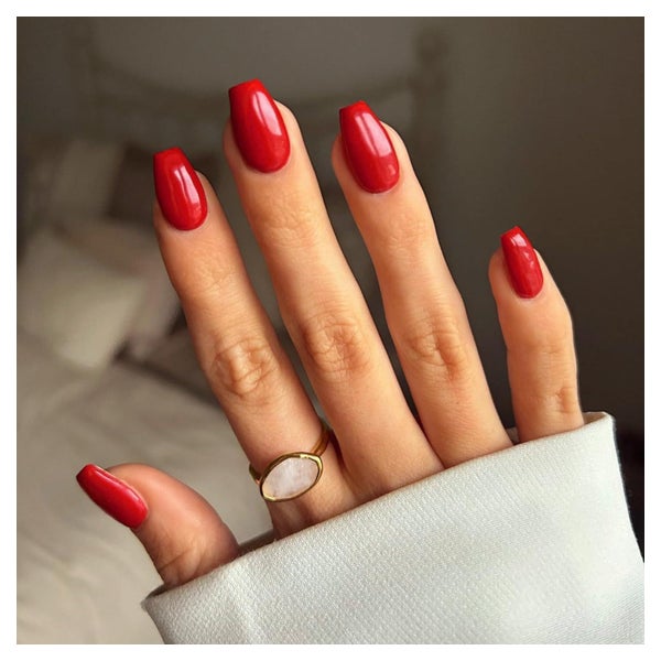 Künstlicher Nagel Rot Mandel Ballerina Jelly-Gel glänzend 24 1 St