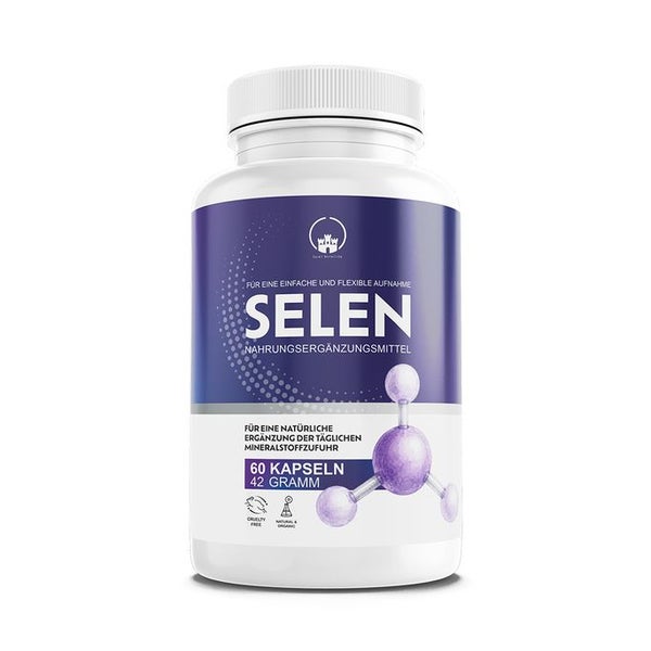 Saint Nutrition® Selen Kapseln 75 μg | Natürliche Mineralzufuhr + Natrium | Für Haut Haar & Nägel 42 g