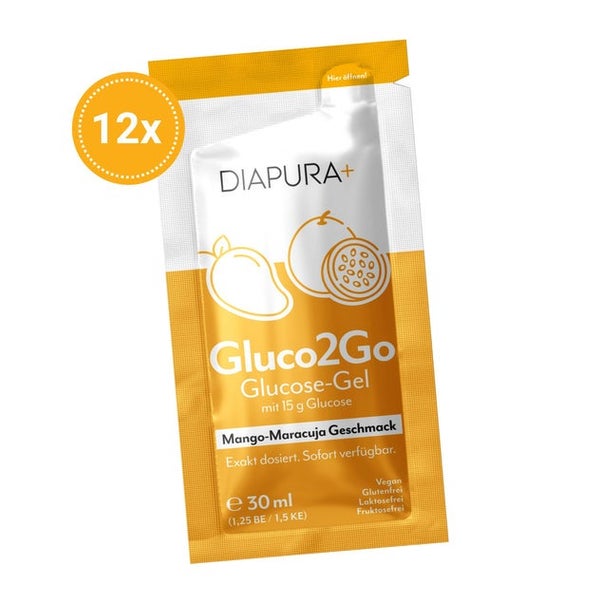 DIAPURA Gluco2Go Glucose-Gel mit 15g Glucose, Mango-Maracuja 360 ml