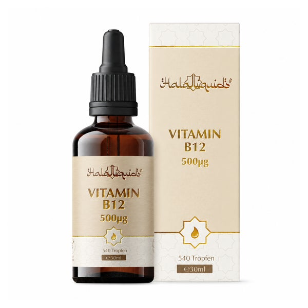 Halal Food - Vitamin B12 Tropfen 500mcg - aktivierte Formen 30 ml