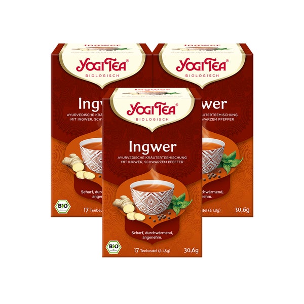 Yogi Tea - Ingwer Bio Kräutertee | 3 x 30,6g 3x17 St