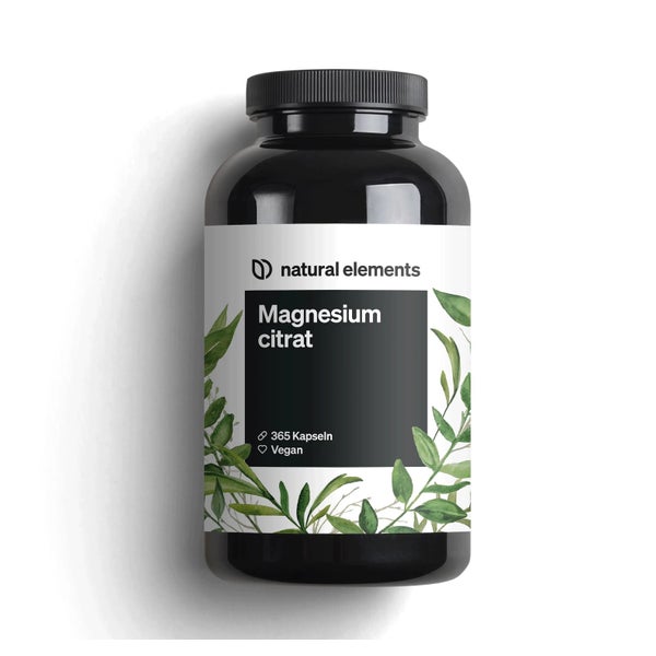 Premium Magnesiumcitrat – 365 Kapseln – Hochdosiert: 2320mg (davon 360mg elementares Magnesium) pro Tagesdosis – Ohne Zusätze – vegan, laborgeprüft und in Deutschland produziert 365 St