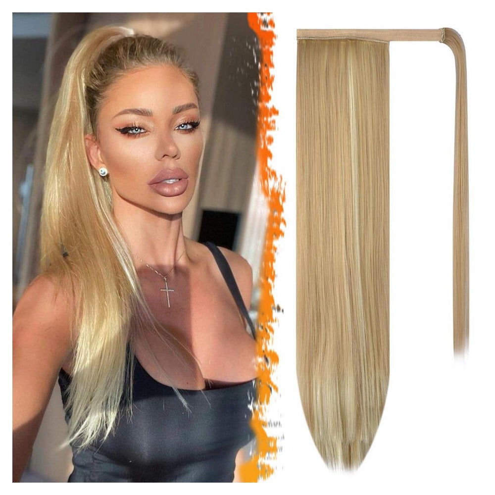 Pferdeschwanz Haarteil glatt 66cm Helles Aschblond & Bleiche 1 St