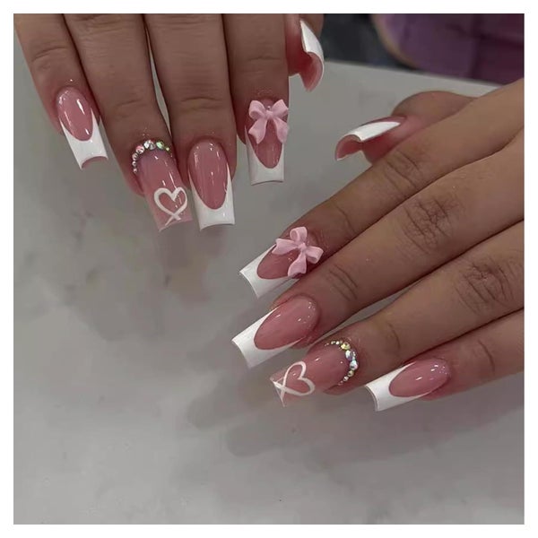 Klebenägel French Pressons Acrylnägel Strass Charms Stil-1 1 St