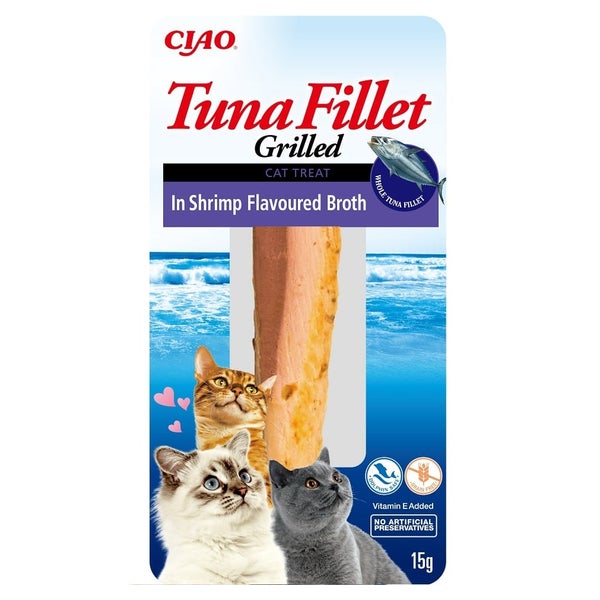 INABA Tuna fillet in shrimp broth 15g Thunfischfilet in Krabbenbrühe für Katzen 0,02 kg