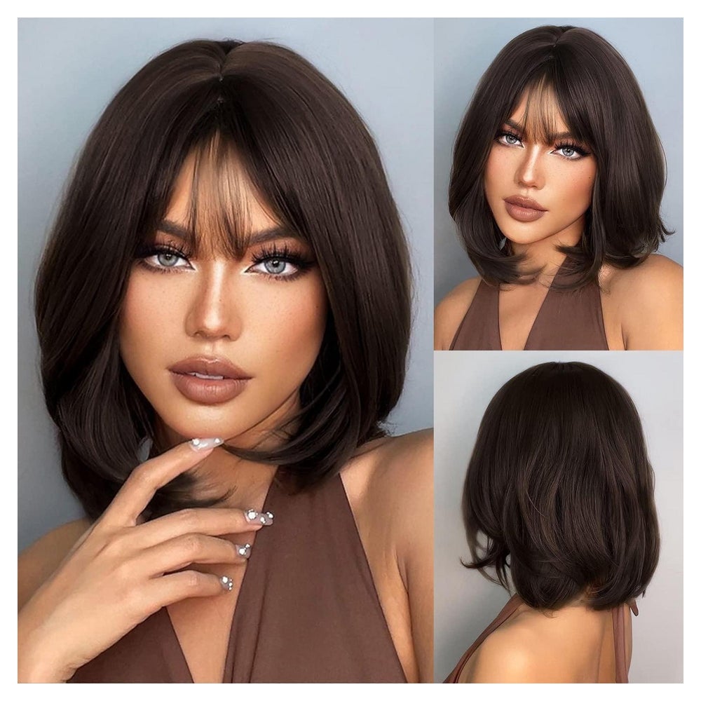 Perücken Bob Damen synthetische Wavy Alltag Schulterlangen12 1 St