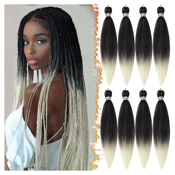 Braiding Haare Pre Stretched T1B 613# Schwarz Ombre Blond 66 1 St
